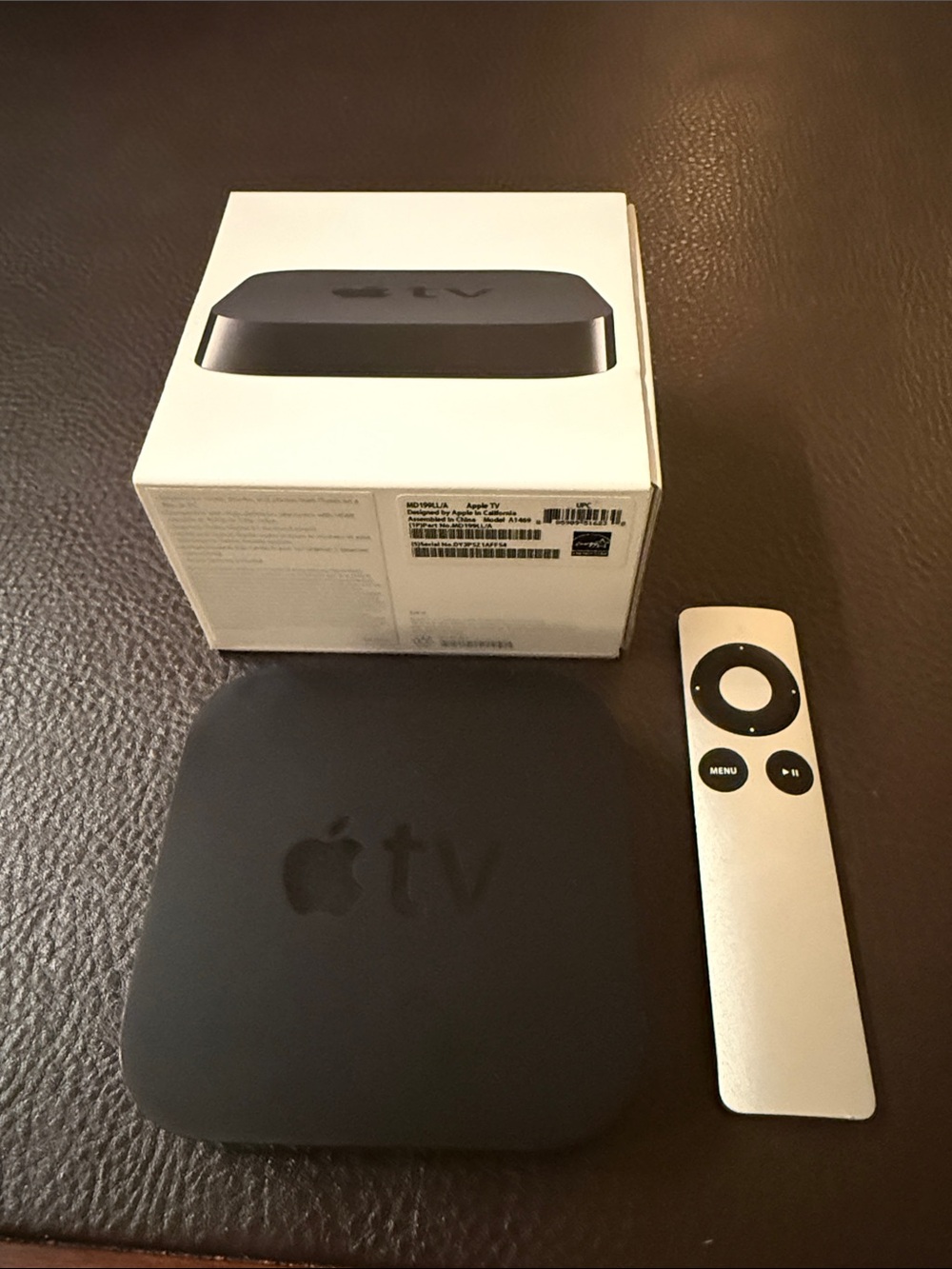 Apple TV 3rd Generation - Black with Silver Remote - No Power Cord